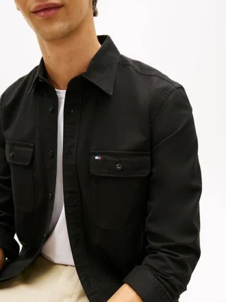 Cămașă oversize din twill periat, croială regular
