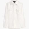 Cămașă oversize din twill periat, croială regular