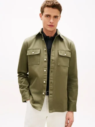 Cămașă oversize din twill slub cu croială regular