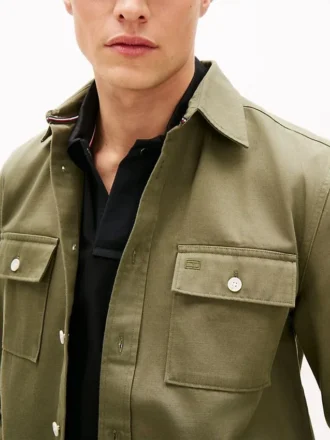 Cămașă oversize din twill slub cu croială regular