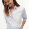 Cămașă Oxford elastică cu dungi mixte
