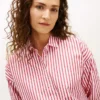 Cămașă relaxată din poplin cu dungi Cămașă relaxată din poplin cu dungi