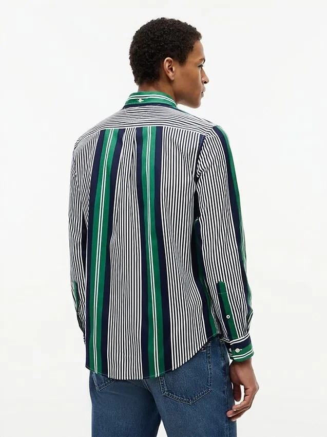 Cămașă retro cu dungi, croială regular, pentru toată ziua Cămașă retro cu dungi, croială regular, pentru toată ziua