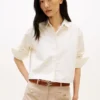 Cămașă scurtă din poplin cu ornamente Cămașă scurtă din poplin cu ornamente