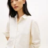 Cămașă scurtă din poplin cu ornamente Cămașă scurtă din poplin cu ornamente