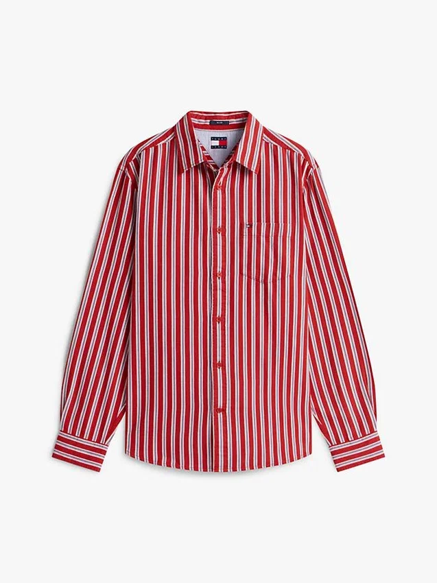 Cămașă Tommy Jeans cu dungi relaxate Cămașă Tommy Jeans cu dungi relaxate