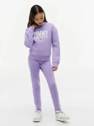 Colanți pentru fete cu logo Tommy în stil colegial