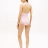 Costum de baie cu bretele și monogramă script pe toată suprafața Costum de baie cu bretele și monogramă script pe toată suprafața