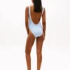 Costum de baie cu decolteu rotund și monogramă script pe toată suprafața Costum de baie cu decolteu rotund și monogramă script pe toată suprafața