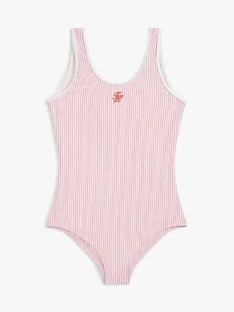 Costum de baie cu dungi din seersucker pentru copii