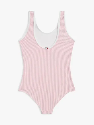 Costum de baie cu dungi din seersucker pentru copii