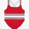 Costum de baie din două piese pentru copii, cu dungi caracteristice Costum de baie din două piese pentru copii, cu dungi caracteristice