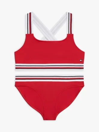 Costum de baie din două piese pentru copii, cu dungi caracteristice