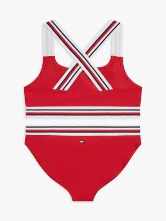 Costum de baie din două piese pentru copii, cu dungi caracteristice