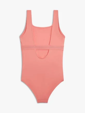 Costum de baie pentru fete cu guler pătrat și logo