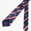 Cravată din mătase cu dungi și monogramă Cravată din mătase cu dungi și monogramă