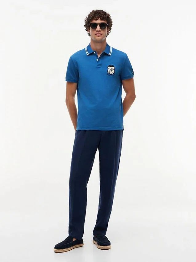 Croială regulată Polo din piqué cu monogramă Croială regulată Polo din piqué cu monogramă