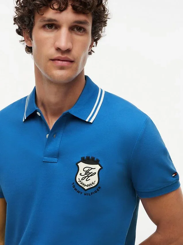 Croială regulată Polo din piqué cu monogramă Croială regulată Polo din piqué cu monogramă