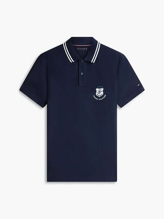 Croială regulată Polo din piqué cu monogramă Croială regulată Polo din piqué cu monogramă