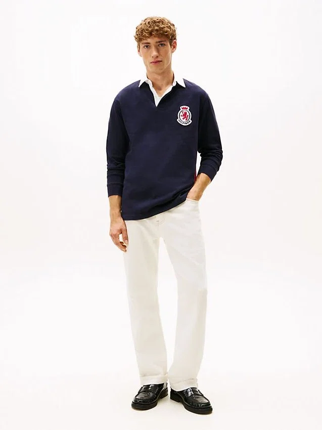 Croială relaxată Polo de rugby Hilfiger Crest Croială relaxată Polo de rugby Hilfiger Crest