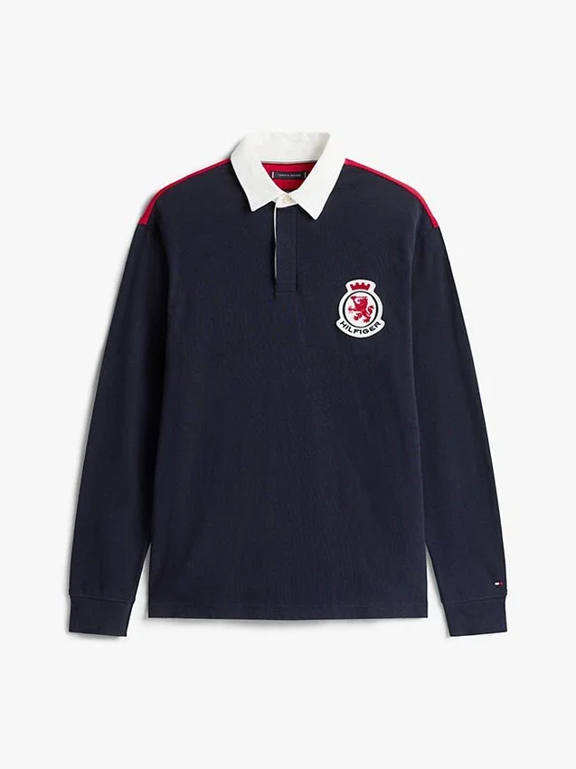 Croială relaxată Polo de rugby Hilfiger Crest Croială relaxată Polo de rugby Hilfiger Crest