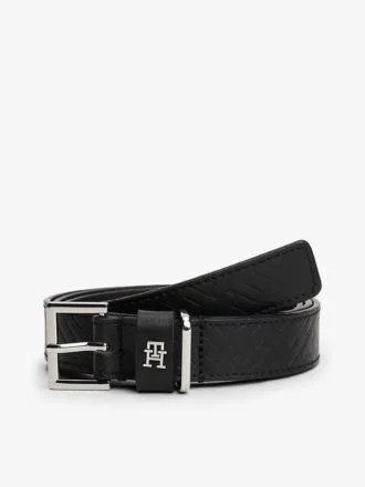 Curea din piele cu monogramă pe toată suprafața