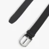 Curea din piele netedă cu cataramă rotundă Curea din piele netedă cu cataramă rotundă