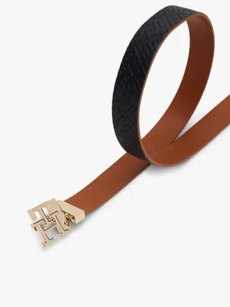 Curea din piele reversibilă cu cataramă monogramă