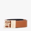 Curea din piele reversibilă cu cataramă monogramă
