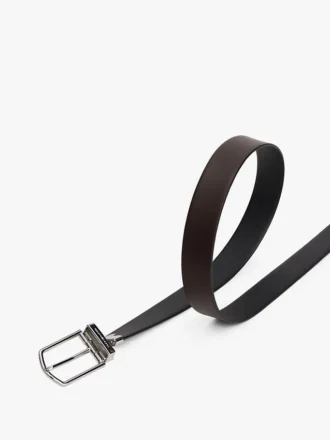 Curea din piele reversibilă cu cataramă rotundă