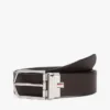 Curea din piele reversibilă cu cataramă rotundă Curea din piele reversibilă cu cataramă rotundă