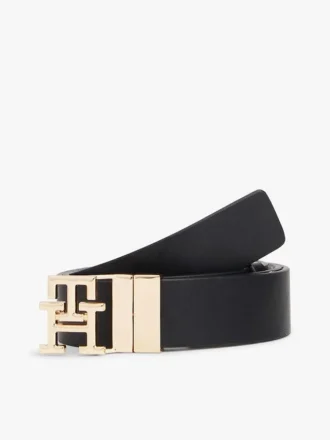Curea reversibilă din piele cu cataramă monogramă