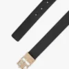 Curea reversibilă din piele cu cataramă monogramă