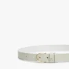 Curea subțire din piele cu monogramă în relief