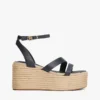 Espadrile cu platformă și curea din piele Espadrile cu platformă și curea din piele
