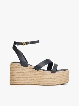 Espadrile cu platformă și curea din piele