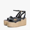 Espadrile cu platformă și curea din piele Espadrile cu platformă și curea din piele