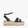 Espadrile cu platformă și curele răsucite din piele Espadrile cu platformă și curele răsucite din piele