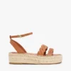 Espadrile cu platformă și curele răsucite din piele Espadrile cu platformă și curele răsucite din piele