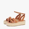 Espadrile cu platformă și curele răsucite din piele Espadrile cu platformă și curele răsucite din piele