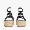 Espadrile cu platformă și curele răsucite din piele Espadrile cu platformă și curele răsucite din piele