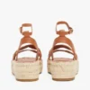 Espadrile cu platformă și curele răsucite din piele Espadrile cu platformă și curele răsucite din piele