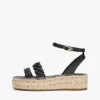 Espadrile cu platformă și curele răsucite din piele Espadrile cu platformă și curele răsucite din piele