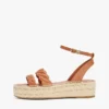 Espadrile cu platformă și curele răsucite din piele Espadrile cu platformă și curele răsucite din piele