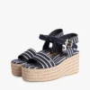 Espadrile cu platformă și toc în formă de pană cu dungi bretone Espadrile cu platformă și toc în formă de pană cu dungi bretone
