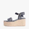 Espadrile cu platformă și toc în formă de pană cu dungi bretone Espadrile cu platformă și toc în formă de pană cu dungi bretone