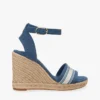 Espadrile cu talpă înaltă din denim cu logo