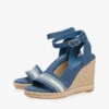 Espadrile cu talpă înaltă din denim cu logo
