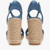 Espadrile cu talpă înaltă din denim cu logo