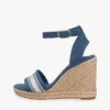 Espadrile cu talpă înaltă din denim cu logo
